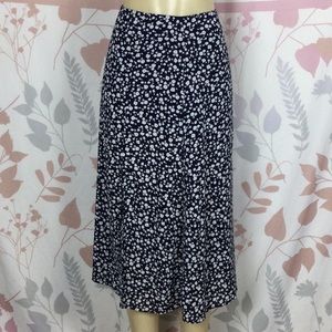 Shein below knee skirt Blue floralSz Medium